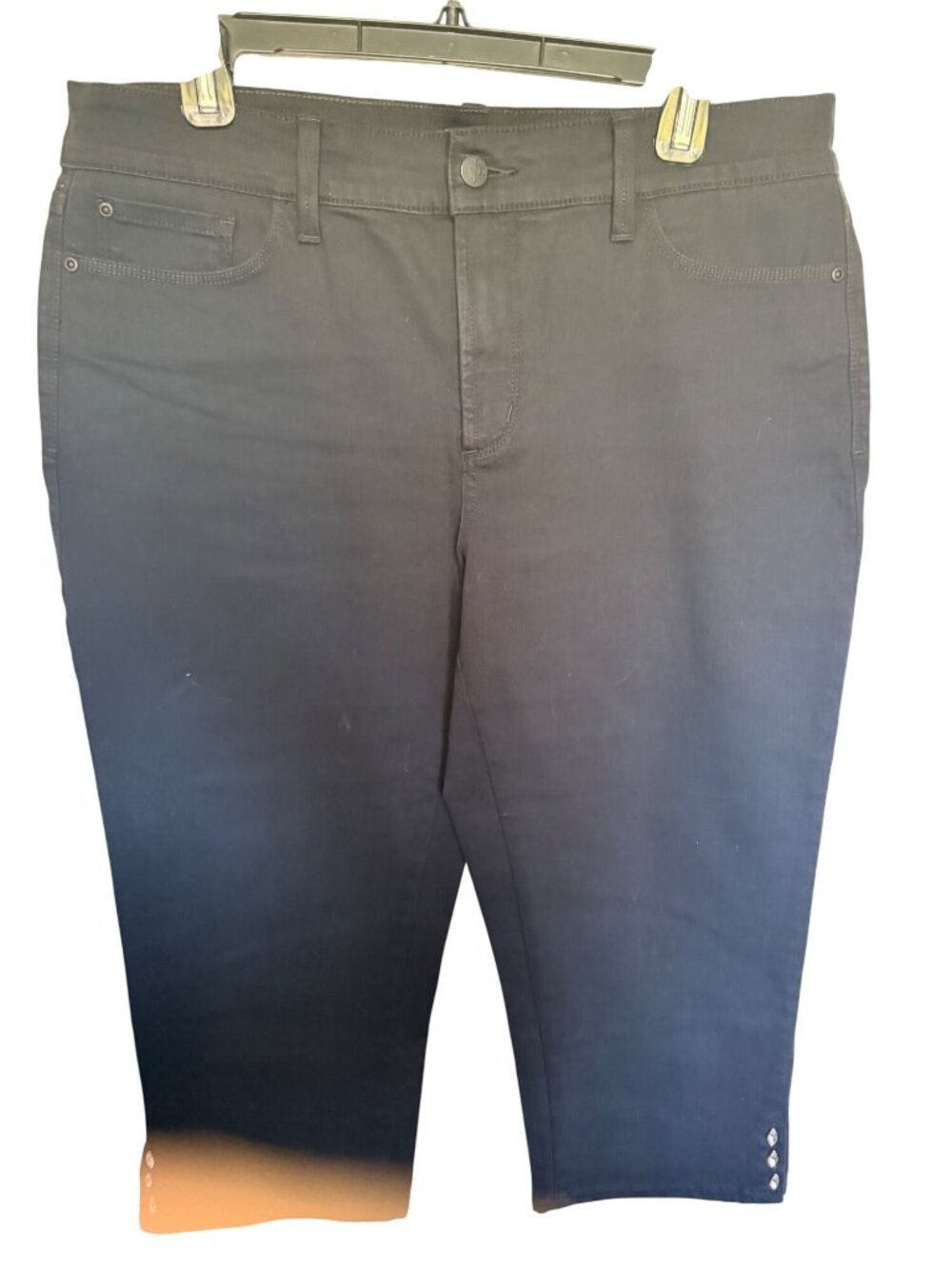 NYDJ Ariel Crop Jeans Black Lift Tuck Womans 12